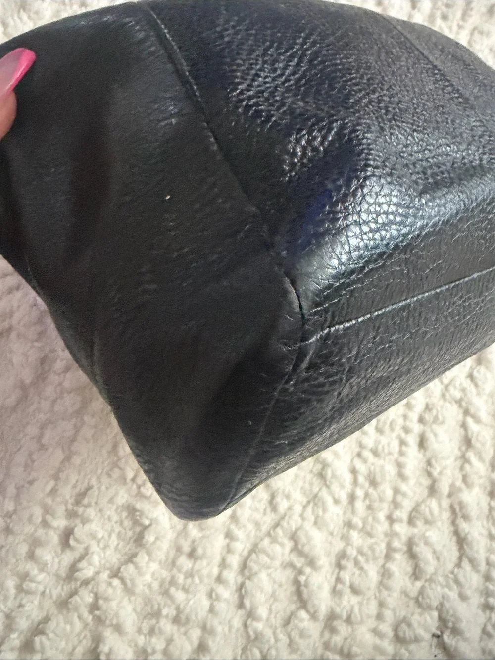 Coach Black Pebbled Leather Shoulder Bag with Gold Hardware
